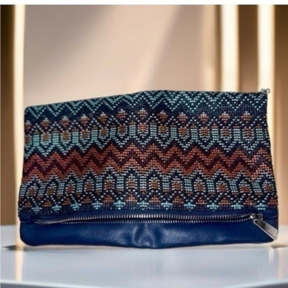 Express Multicolor Patterned Clutch